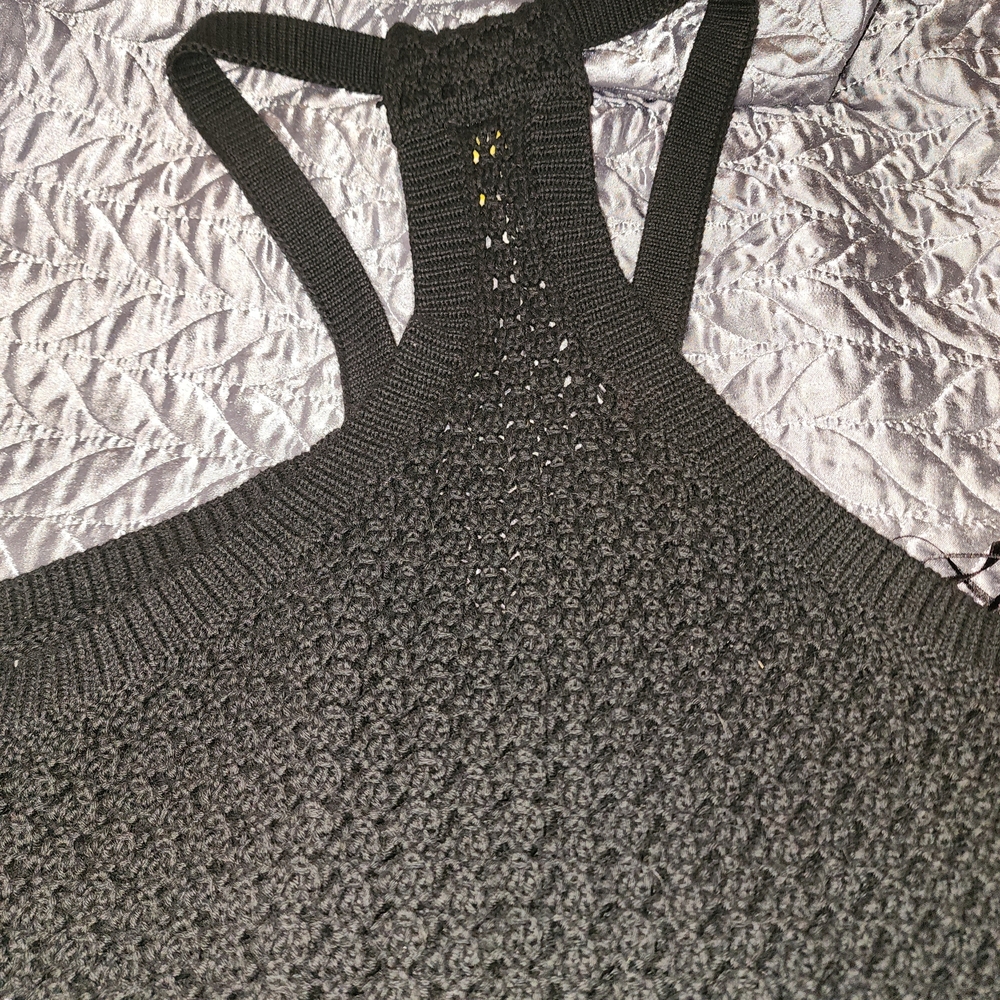 Roxy Charcoal Knit Vest with Wooden Buttons